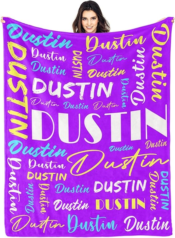Personalized Blankets for Kids with Names Customized Blankets with Name for Adult Custom Blanket Gift for Birthday Christmas Valentines Day Gift