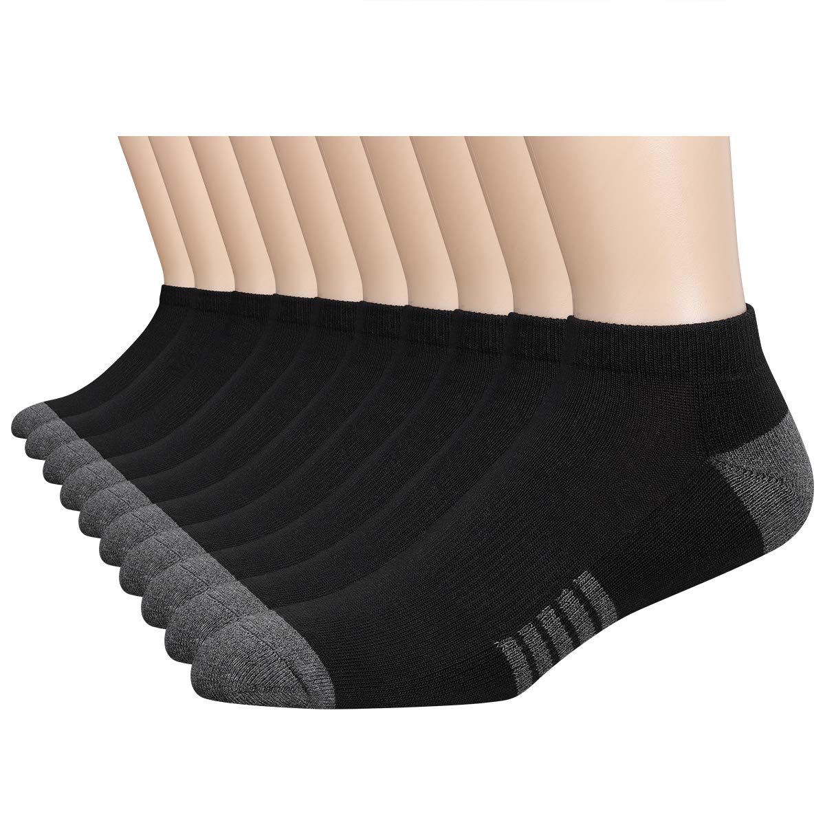 eallcoMens Ankle Socks Low Cut Athletic Cushioned Running Tab Socks