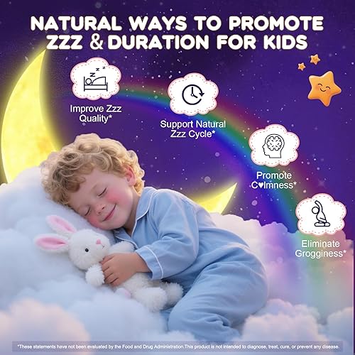 Miniatura 3 de Suplemento de gomitas de magnesio para niños mayores de 4 años suplemento masticable orgánico con citrato y magnesio, vitamina B6 D3 Zinc L-teanina,