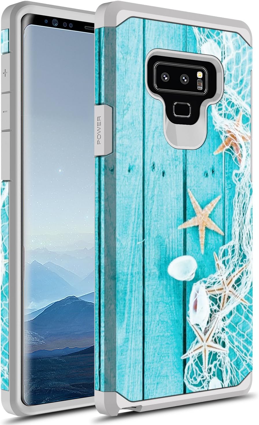 Samsung Galaxy Note 9 Case, Samsung Galaxy Note 9 Plus Case, Rosebono Slim Hybrid Graphic Armor Case for Samsung Galaxy Note 9 (Starfish)