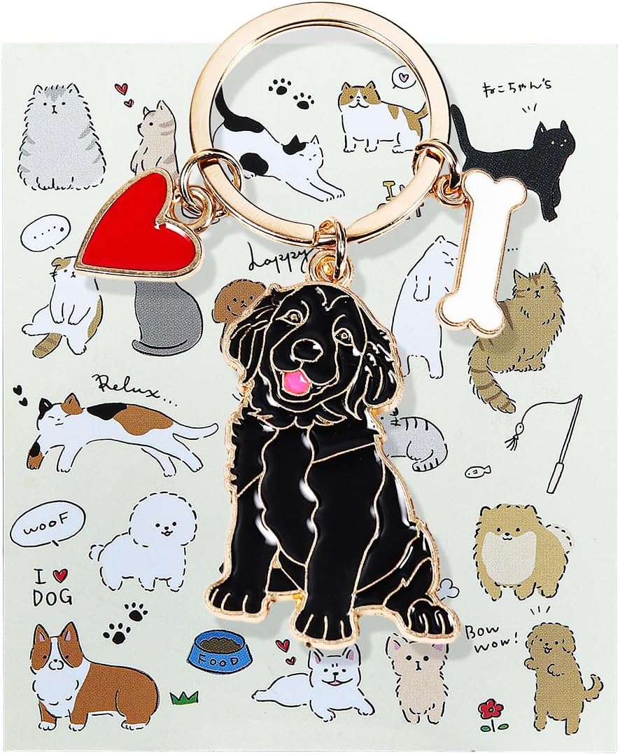 Cute Puppy Dog Keychain Golden Retriever Key Charm Keychain Pet Lover Keyring Gift