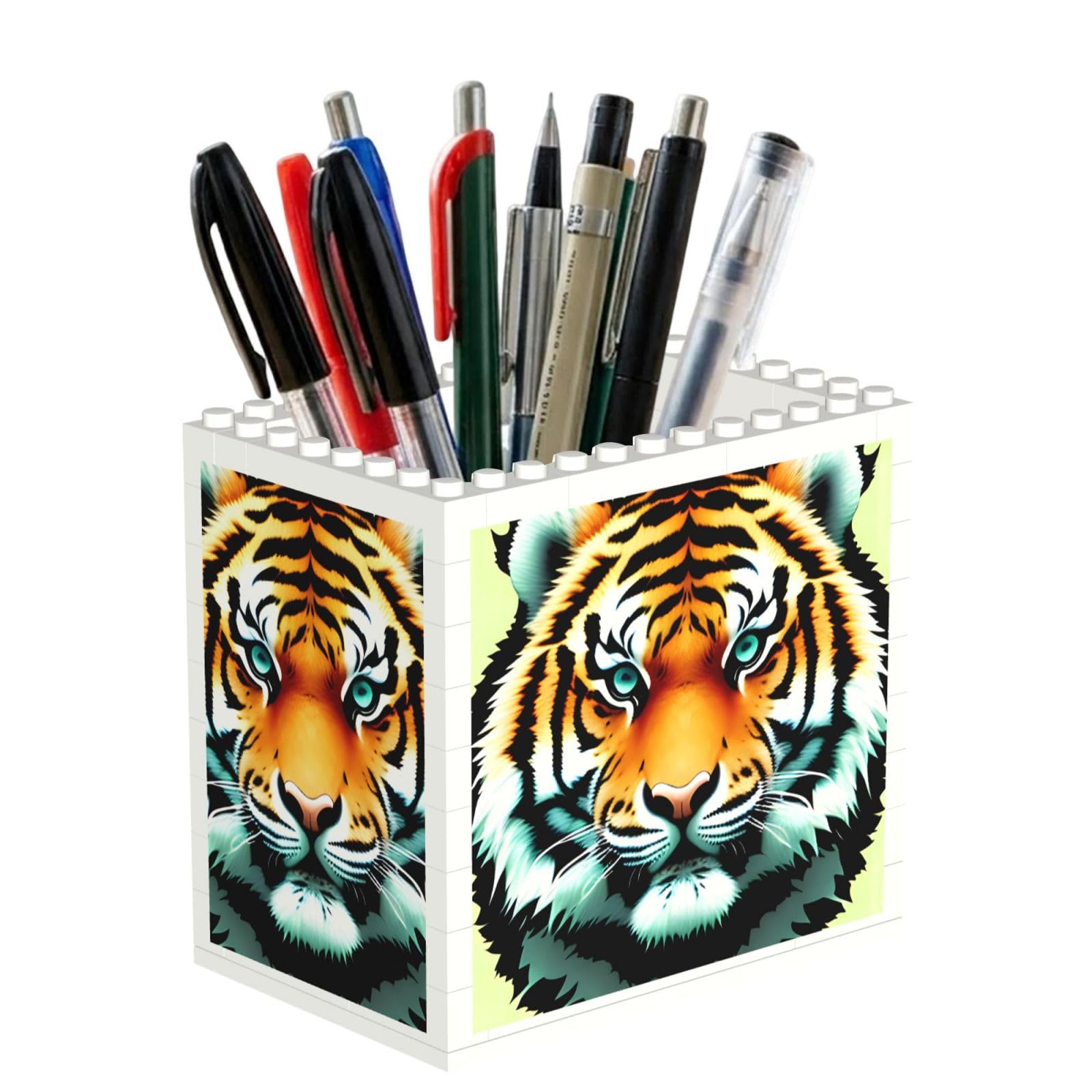 SXZVVBN Little fat tiger head Building Block Desk Tidy ABS Organiser