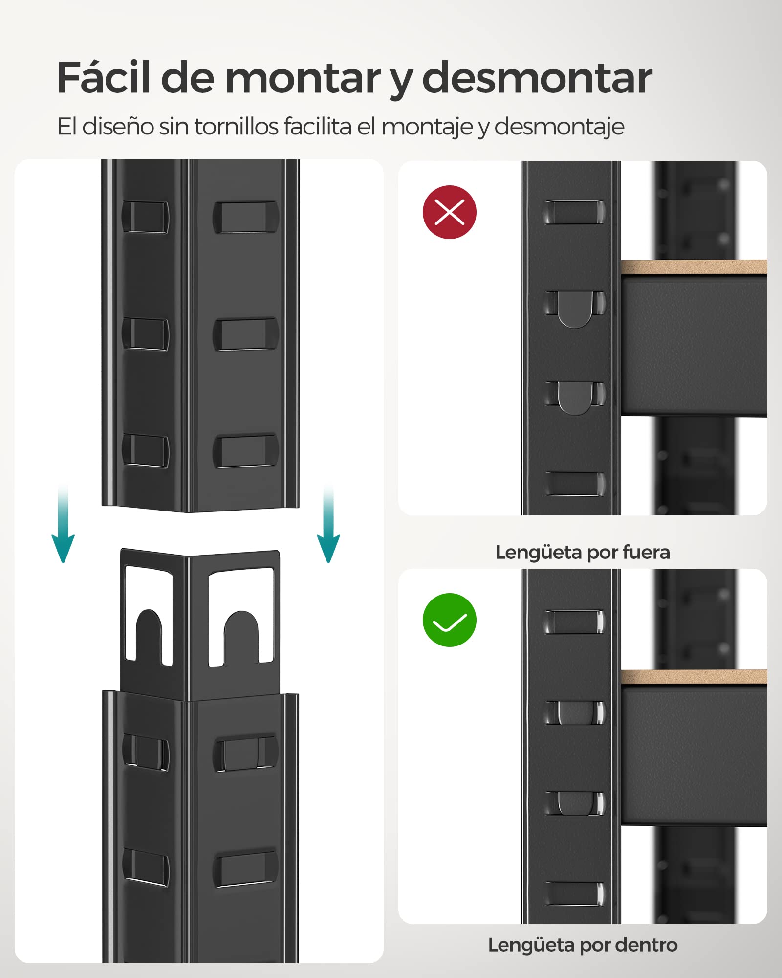 SONGMICS Juego de 2, Estantería Pesada, Estantería de Acero, Montaje Rápido, para Instrumentos, Garaje, Almacén, Trastero, Carga de 520 kg, 40 x 80 x 160 cm, Negro GLR044B02