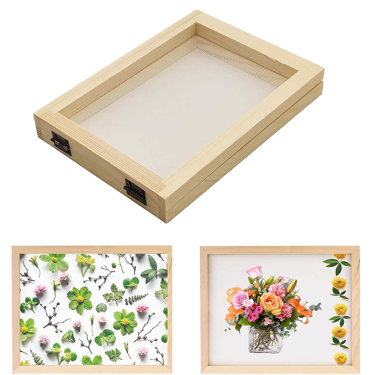 Sponsored Ad – KASTWAVE Paper Making Papermaking Mould Frame, Traditional Ancient Paper Natural Wooden, 12.5 * 18cm Screen Printing Frame for DIY Paper Craft and Dried Flower Handcraft, Perfect for Kids Activities