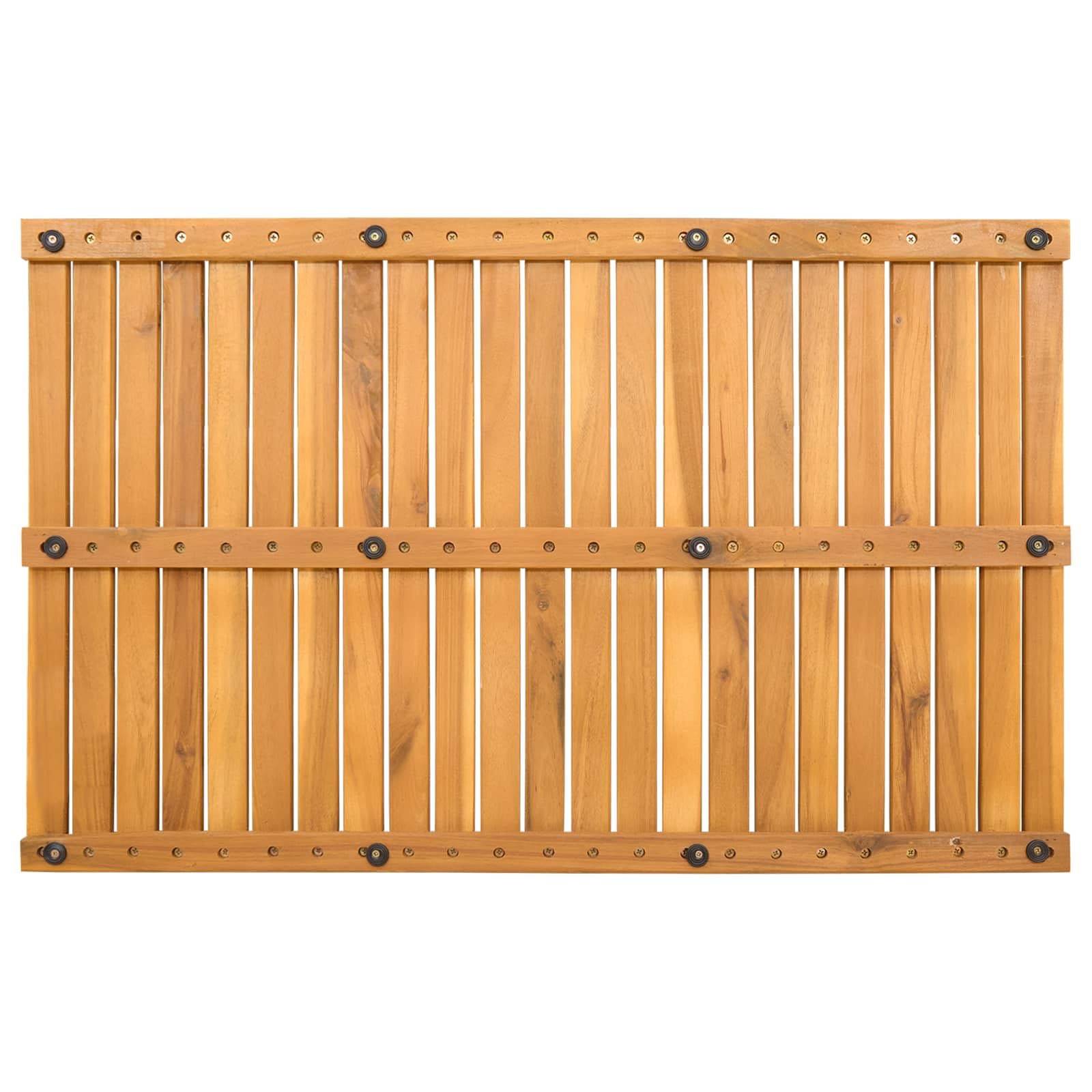 Alfombra de baño de madera maciza de acacia con superficie antideslizante y ventilada para baño, balcón y spa, 80 x 50 cm, impermeable, duradera, fácil de limpiar, secado rápido
