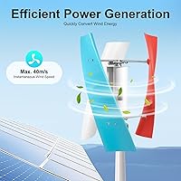 Vista 2 de Kit generador de turbina eólica 400 W 12V 3 aspas vertical espiral generador de turbina eólica Kit generador de turbina de viento freno
