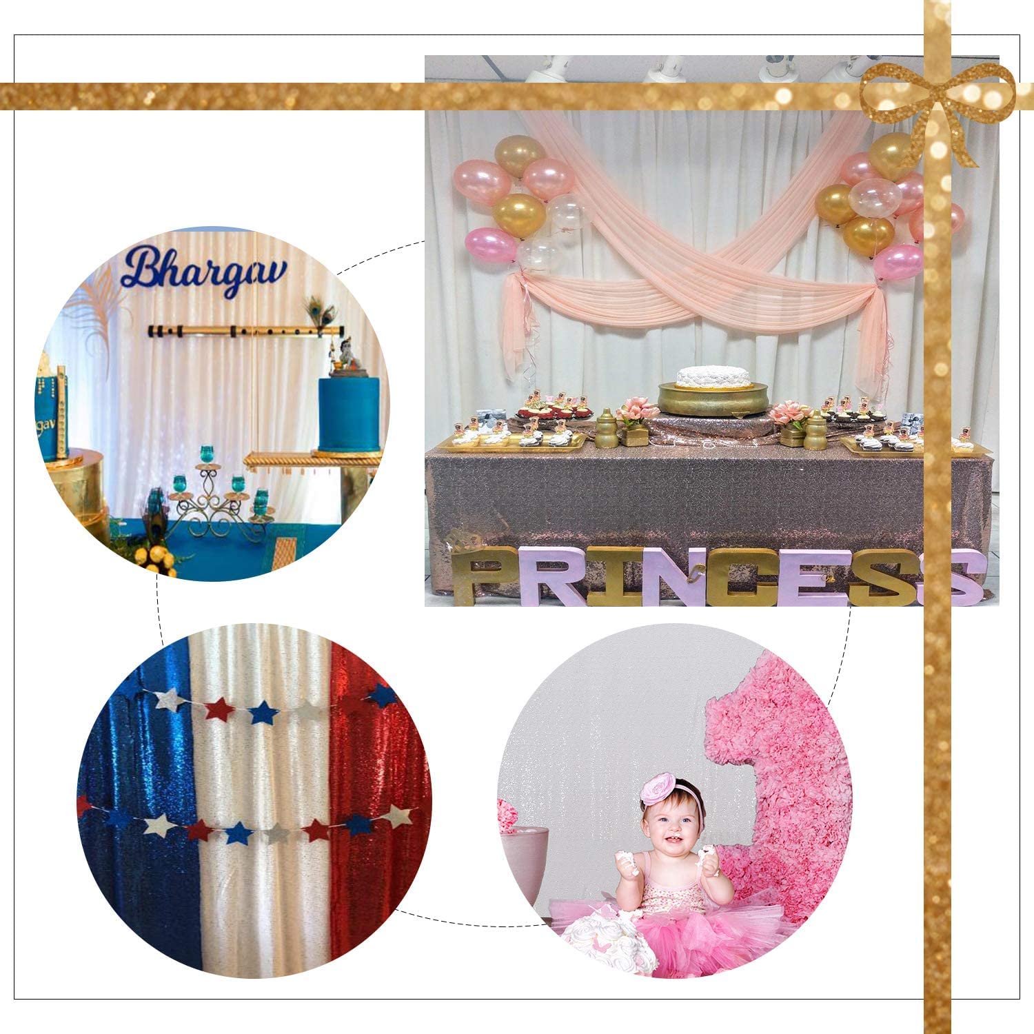 Sequin Backdrop 183x243cm Iridescent Shinny Sequin Photography Backdrop Party Prom Wedding Youtobe Banquet Photo Background (6x8 feet) — view 123