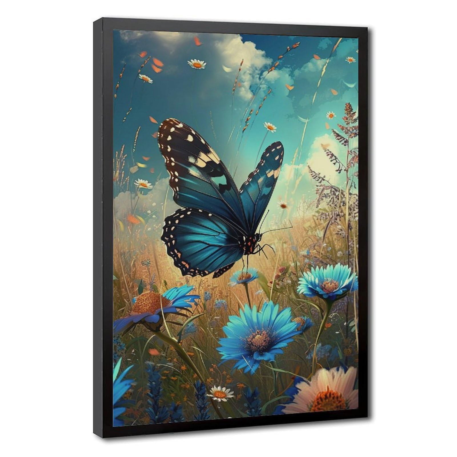Bareronor Butterflies In The Field Canvas Poster for Dorm Room Decor Gift