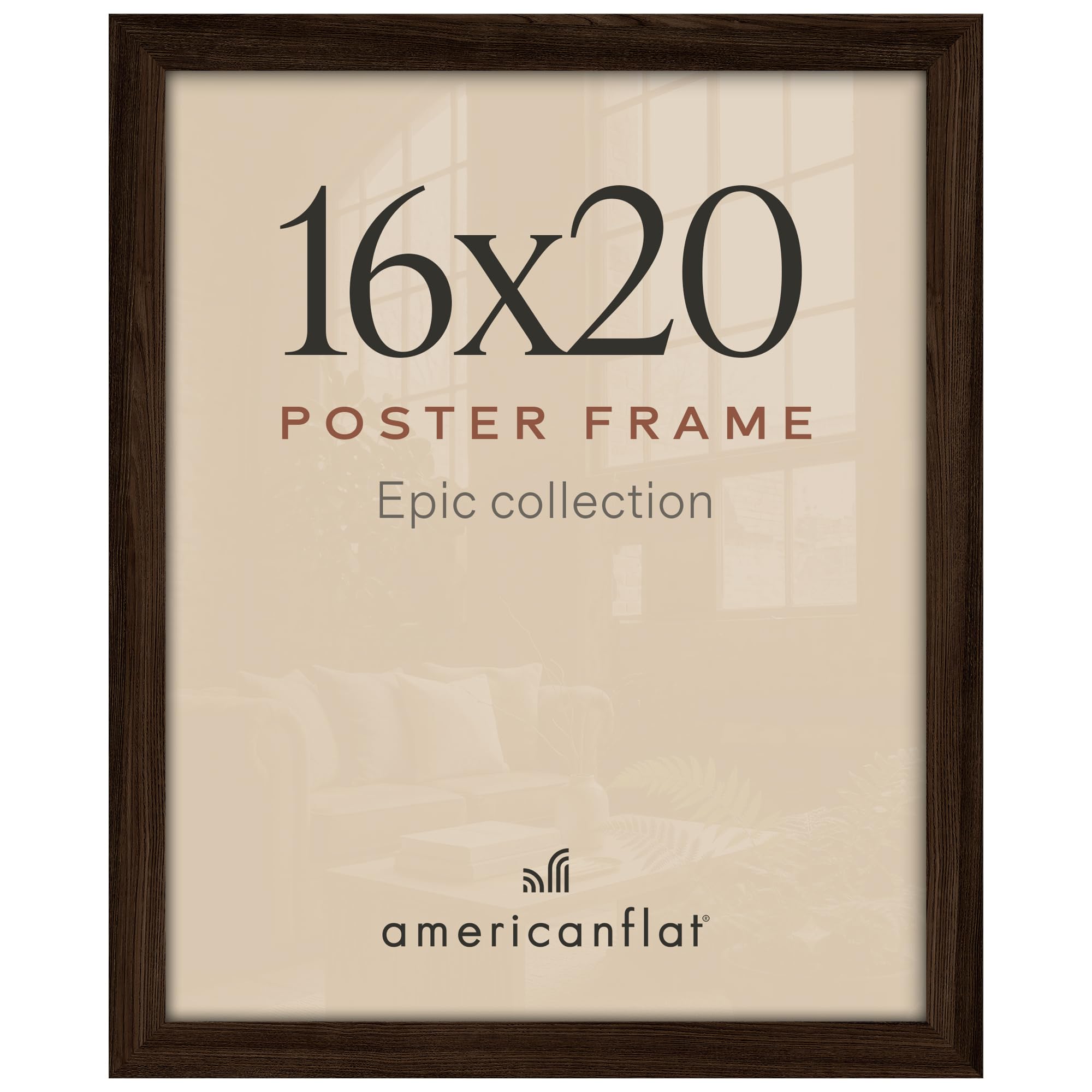 Americanflat 16x20 Poster Frame - Engineered Wood - Mahogany