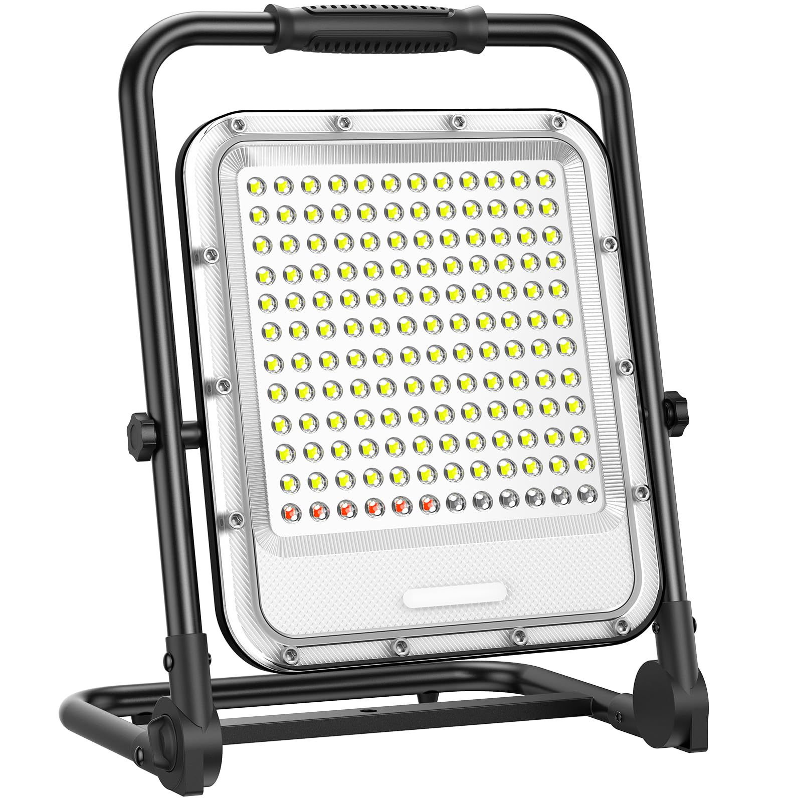 Foco LED para construcción, con batería, 4 modos, recargable por USB, con 132 chips COB, IP65, resistente al agua, lámpara de camping, portátil, para taller o construcción, garaje