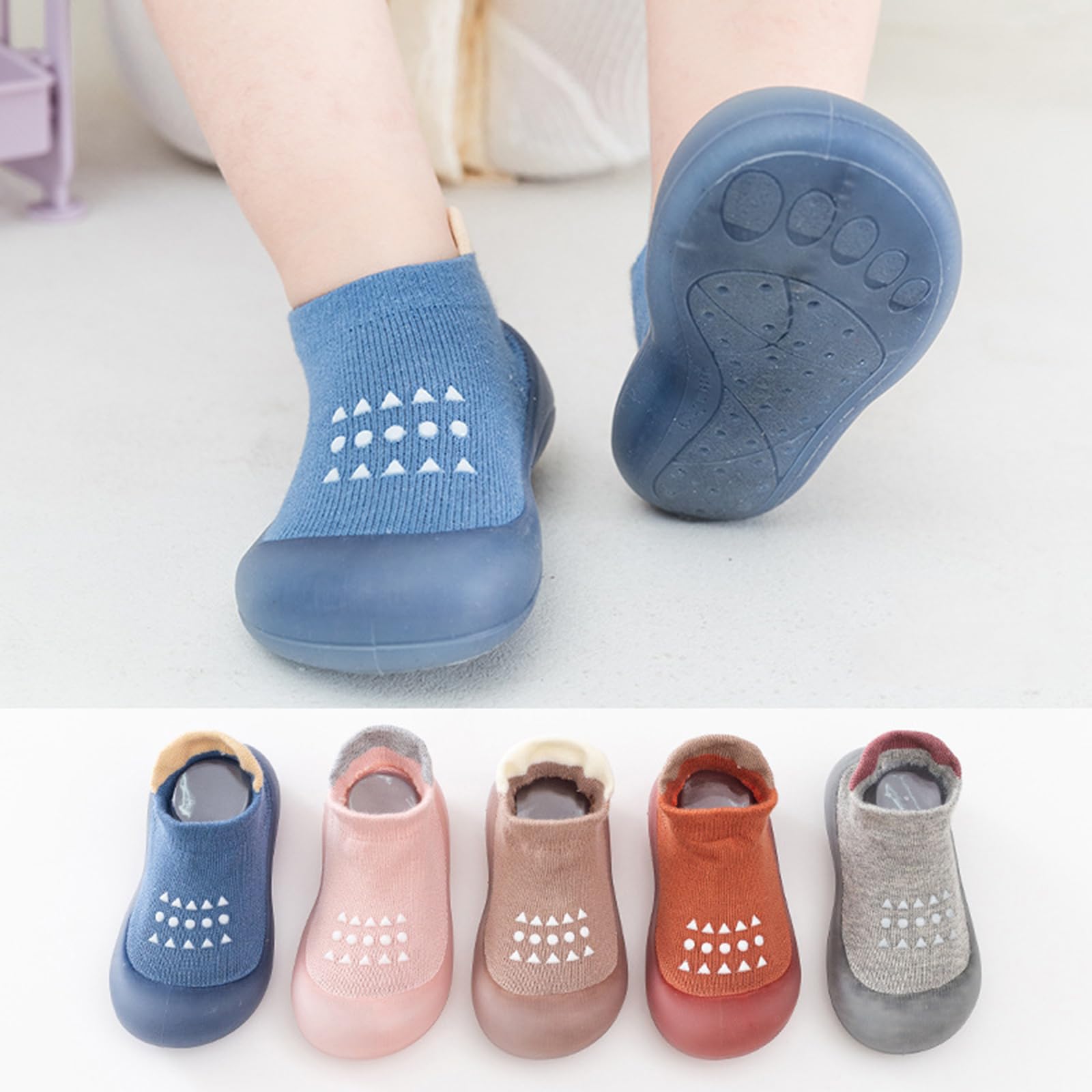 Zapatos Calcetines Bebé Niños Niñas Primeros Pasos Zapatos Bebé Calcetines Antideslizantes con Suela de Goma,6-24 Meses — view 4