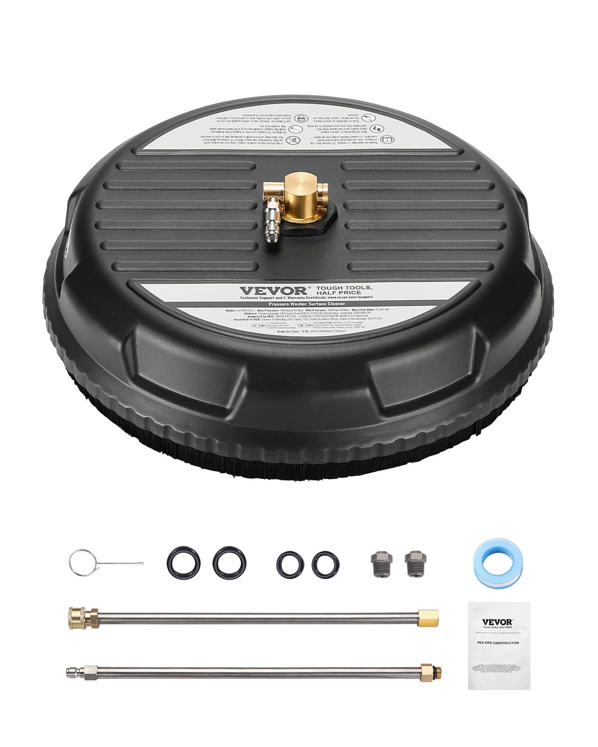 VEVOR Hochdruckreiniger-Oberflächenreiniger 15 Zoll/385 mm – mit Rädern, 3000 PSI