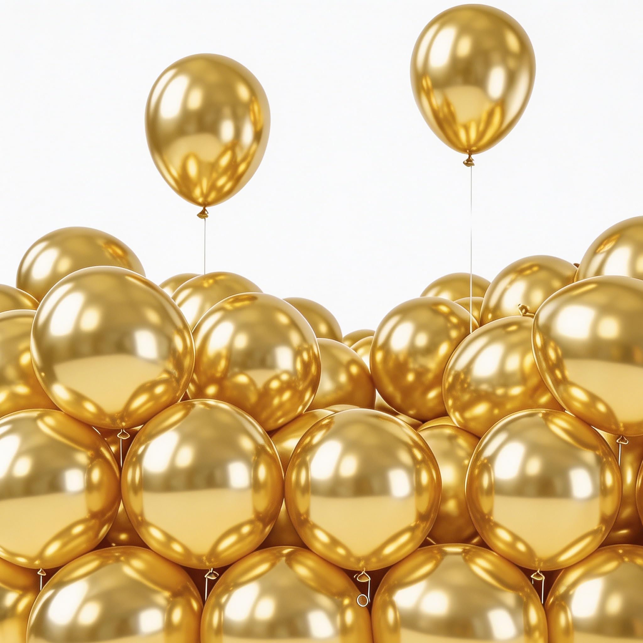 100 Pcs 5 Inch Gold Mini Metallic Balloons - Romantic Chrome Balloons for Baby Shower, Birthday, Wedding, Engagement, Anniversary & Festival Decorations