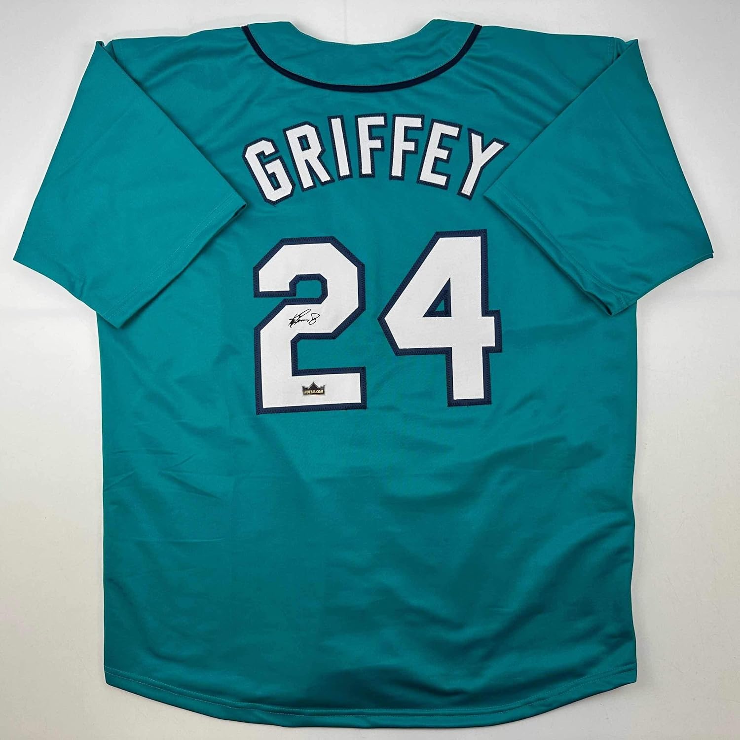 Facsimile Autographed Ken Griffey Jr. Seattle Teal Reprint Laser Auto Baseball Jersey Size Men's XL
