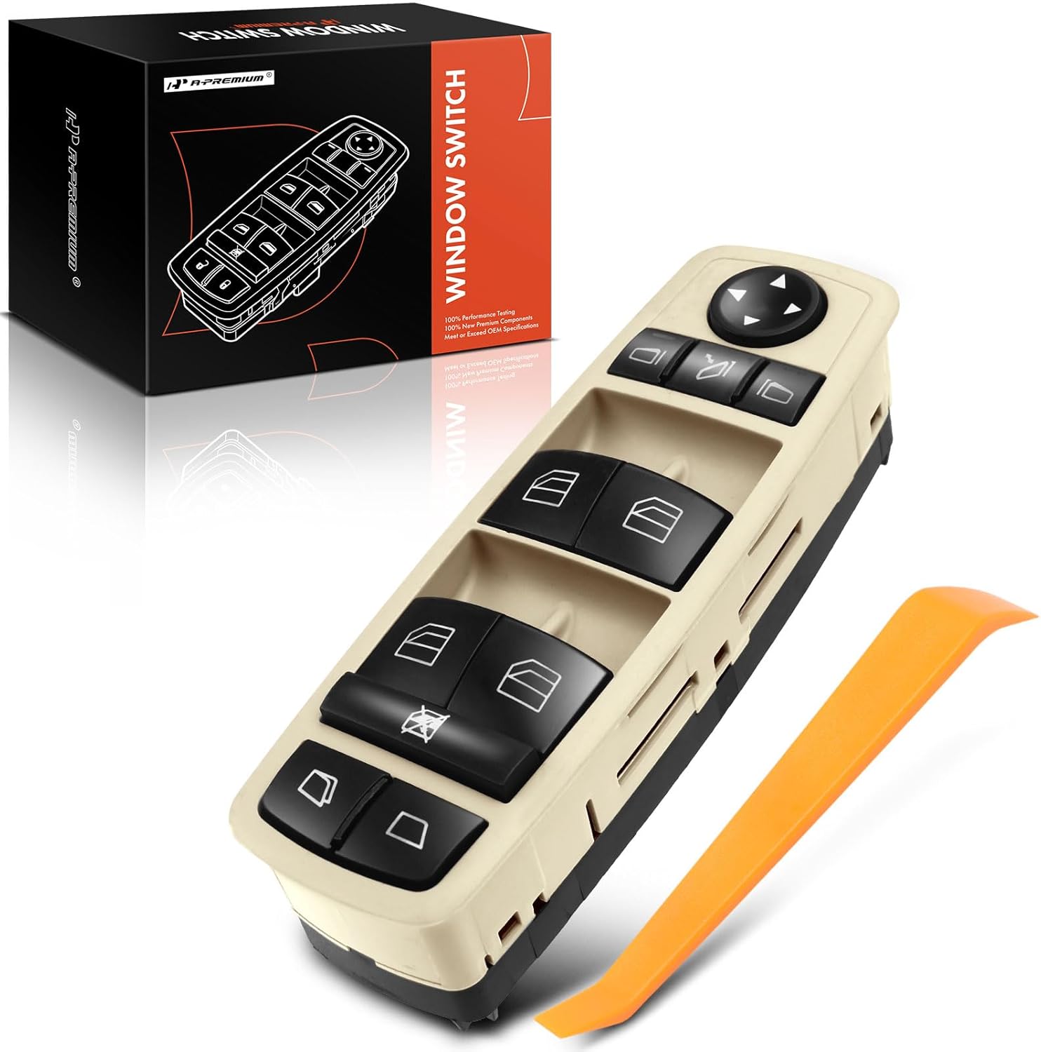 A-Premium Front Driver Side Master Power Window Switch Compatible with Mercedes-Benz W164 W251 GL320, GL350, GL450, GL550, R320, R350, R500, R63 AMG, 2006-2012, Replace# 2518300390, A2518300390