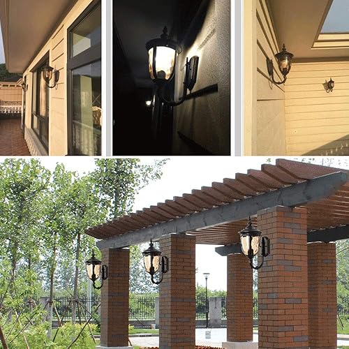 Miniatura 4 de Lámpara LED de pared para interiores, estilo retro europeo, faroles de pared para exteriores, con tirada en V, resistente al agua, aluminio, óxido,