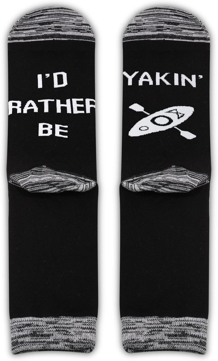 G2TUP 2 Pairs I'd Rather Be Yakin' Socks - Kayaker & River Lover Socks - Image 2