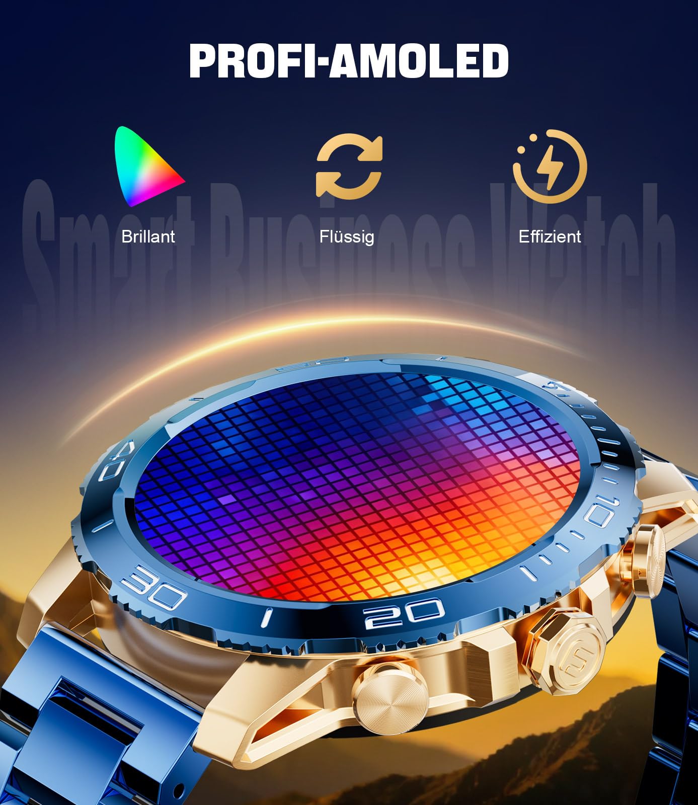 Montre Connectée Homme avec Poche/800mAh, 1,43" AMOLED Écran Luxe Smartwatch avec Appel Bluetooth, 200+ Sportmodi, IP68 Étanche, Fréquence Cardiaque, Moniteur de Sommeil pour iOS Android