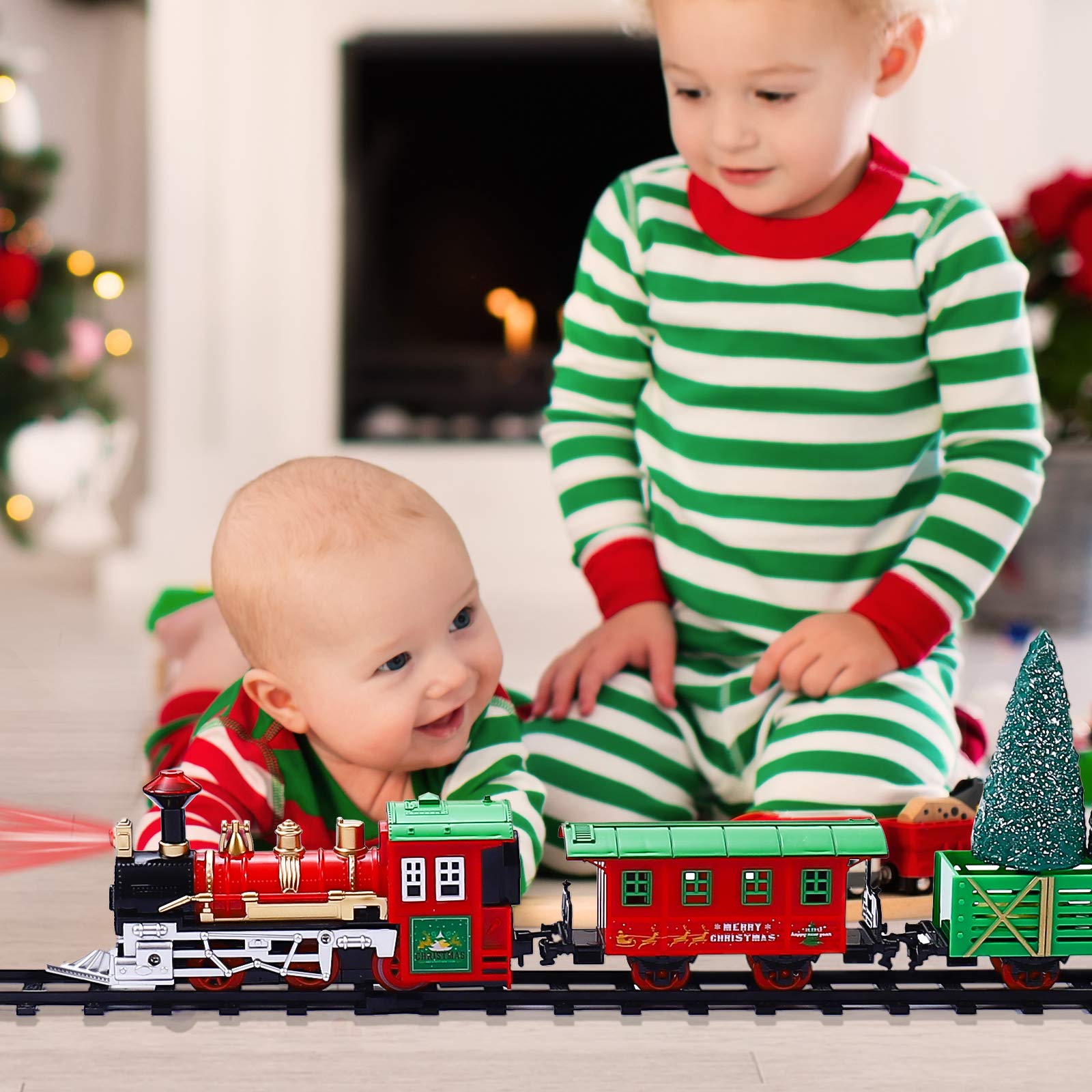 Buy iBaseToy Christmas Train Set with Controllable Sound & Light