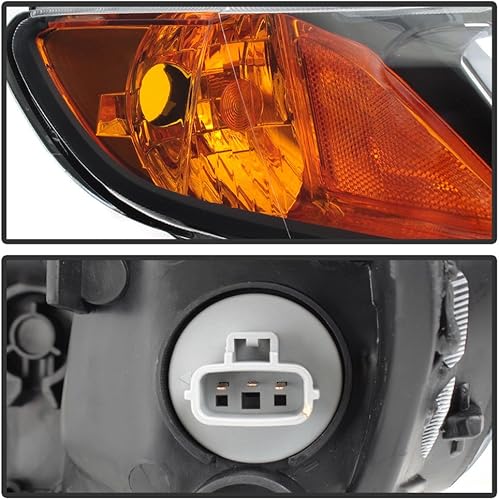 Miniatura 4 de ACANII - Para Honda Civic 2006-2011 de 4 puertas, sedán, color negro, faros delanteros de repuesto para el lado del conductor + del pasajero