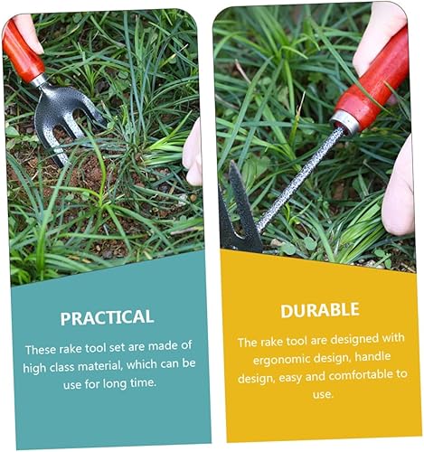 Miniatura 6 de Alasum Garden Tool with Rake Hoe and Planting Shovels Lightweight Portable Outdoor Gardening Tools with Ergonomic Handles for Soil Loosening Weeding