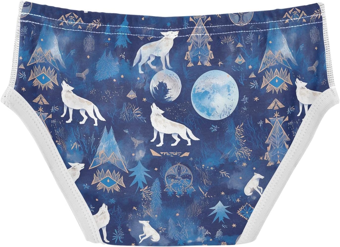 visesunny Boys Potty Training Underwear White Wolf Barking Mountain Breathe Cotton Briefs Size 2T-8Y for Toddler