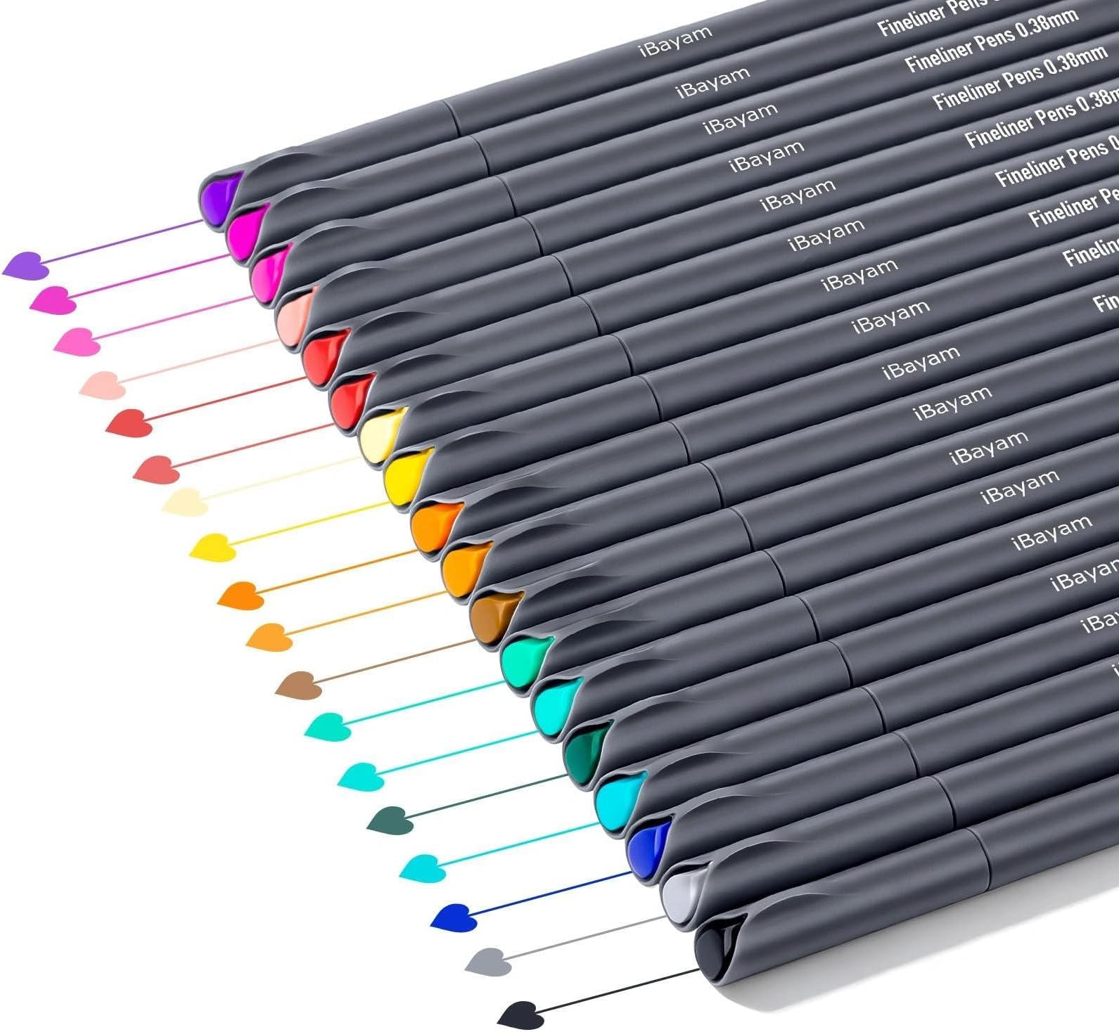iBayam Journal Colored Pens 18 Pack Fine Point Pen 0.38mm for School Office
