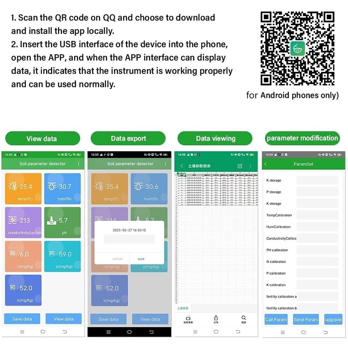 Probador inteligente de suelo, medidor digital 7 en 1 para salud vegetal, mide pH, temperatura, conductividad, humedad, NPK en el suelo