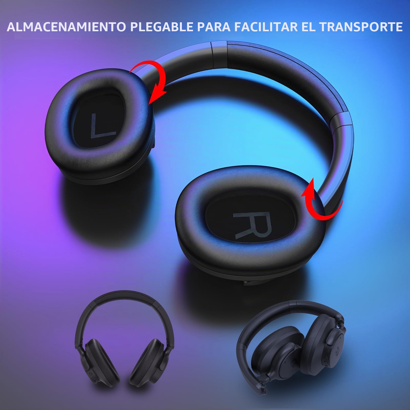 Redragon H610 Auriculares Gaming Inalámbricos Cancelación Ruido Negro | Batería de 40 Horas Ligeros Micrófono Integrado Conexión Estable para Juegos