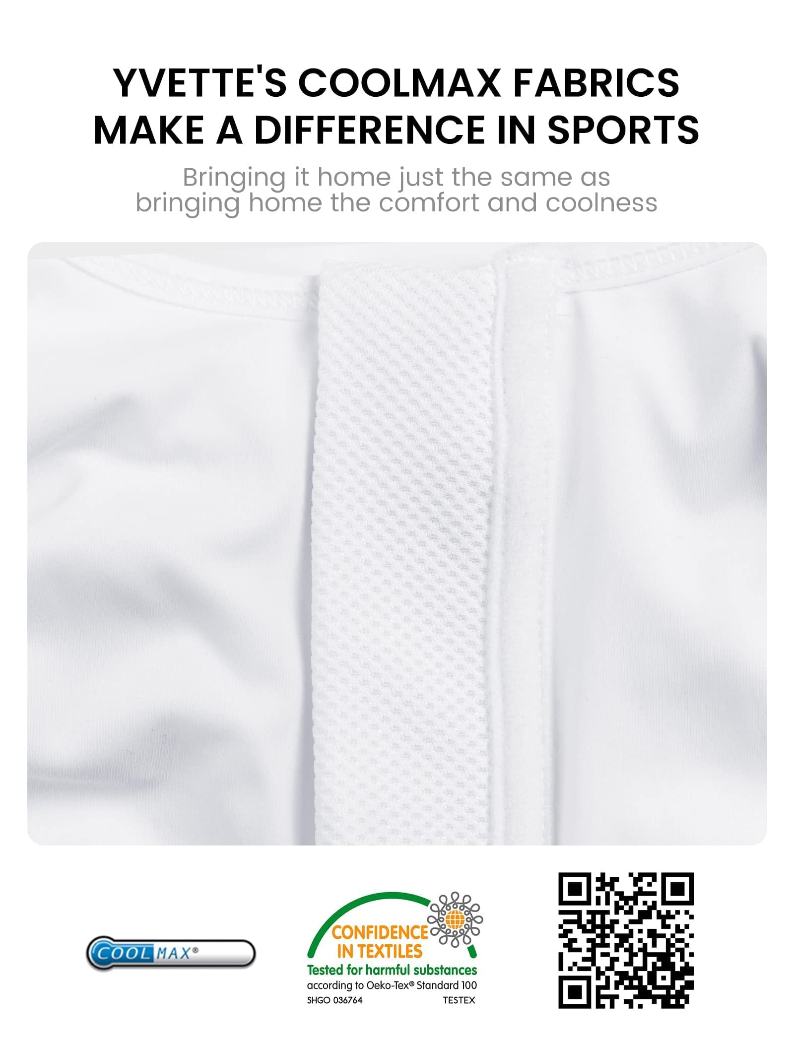 Yvette Sujetador deportivo de alto impacto - Sujetador deportivo con cremallera frontal para mujer, Blanco, 90B