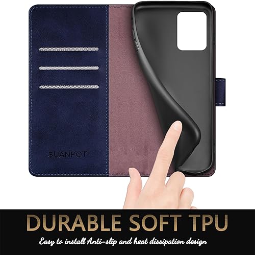 Miniatura 6 de SUANPOT Funda tipo cartera para Motorola Moto G 5G 2023 Bloqueo RFID Soporte para tarjeta de crédito, libro con tapa para libro de folio, funda de