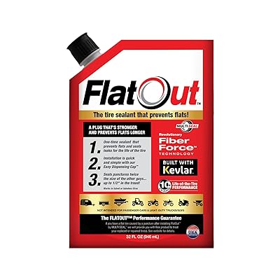 FlatOut Off-Road Multi-Purpose Tire Sealant - Prevents and Repairs Flat Tires - Seals Leaks - Contains Kevlar - Tubeless Tire Sealant - 32-Ounce Bag - Pack of 1
