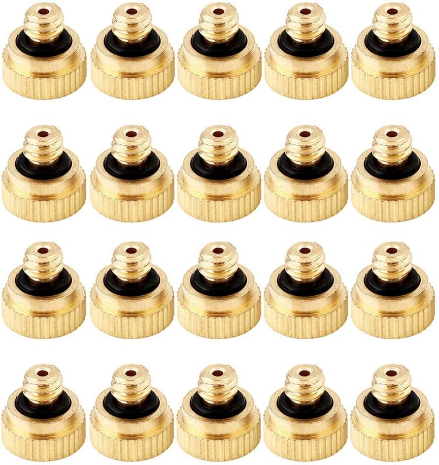 50 Pack Brass Misting Nozzles for Cooling System Greenhouse Landscaping Dust Control Irrigating System 0.012" 10/24 UNC (50 Pack)