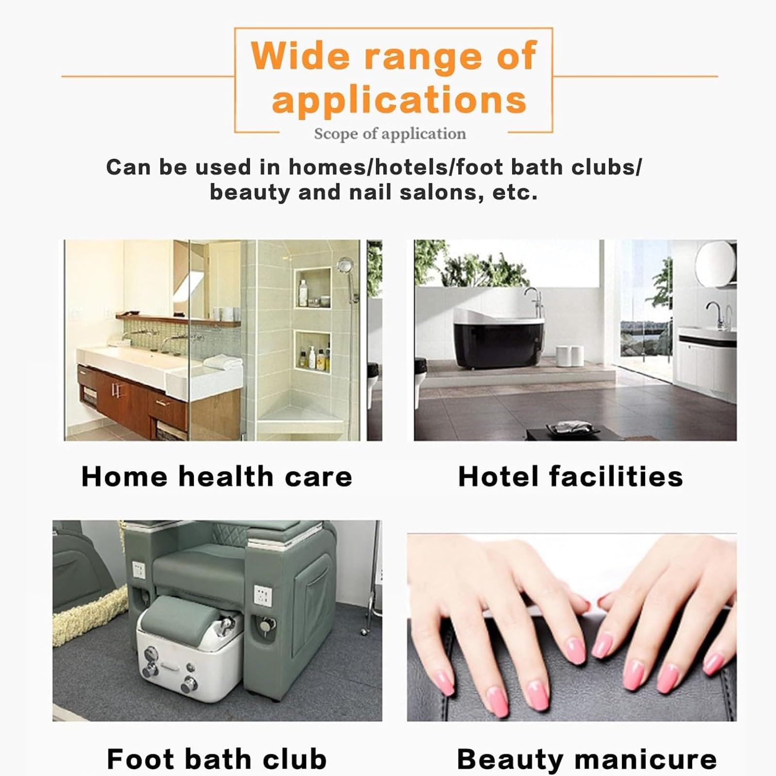 Pediluvio Spa for Pedicure, Design Senza Tubi con Luce LED Colorata | Aspetto In Rilievo Con Diamante Acrilico, Design Del Funzionamento Pulsante Touch Control(White)