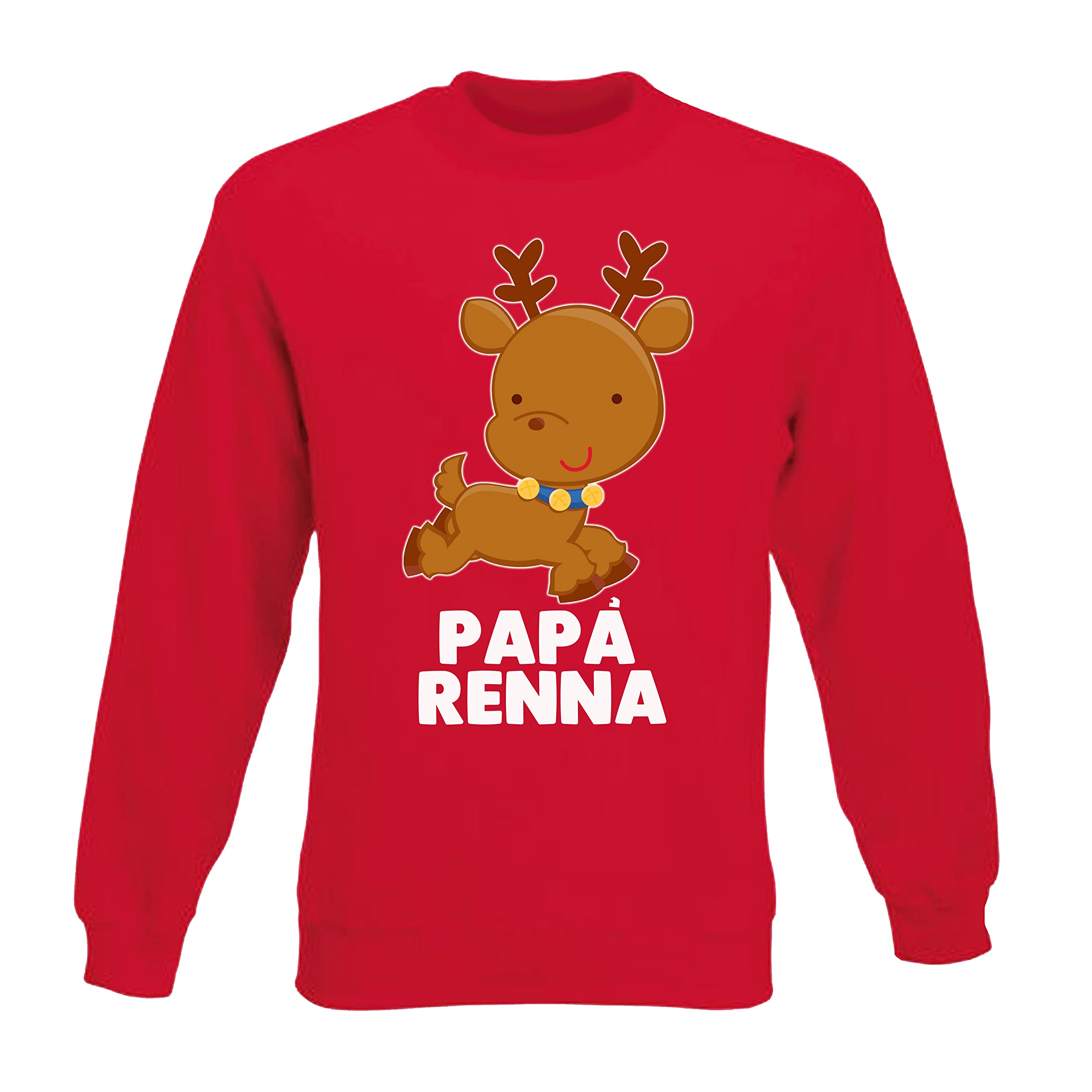 Tris Natale Felpe Girocollo Body Manica Lunga per Uso Quotidiano Giornaliero Famiglia Babbo Natale Renna Pupazzo di Neve papà Mamma Baby Coordinato