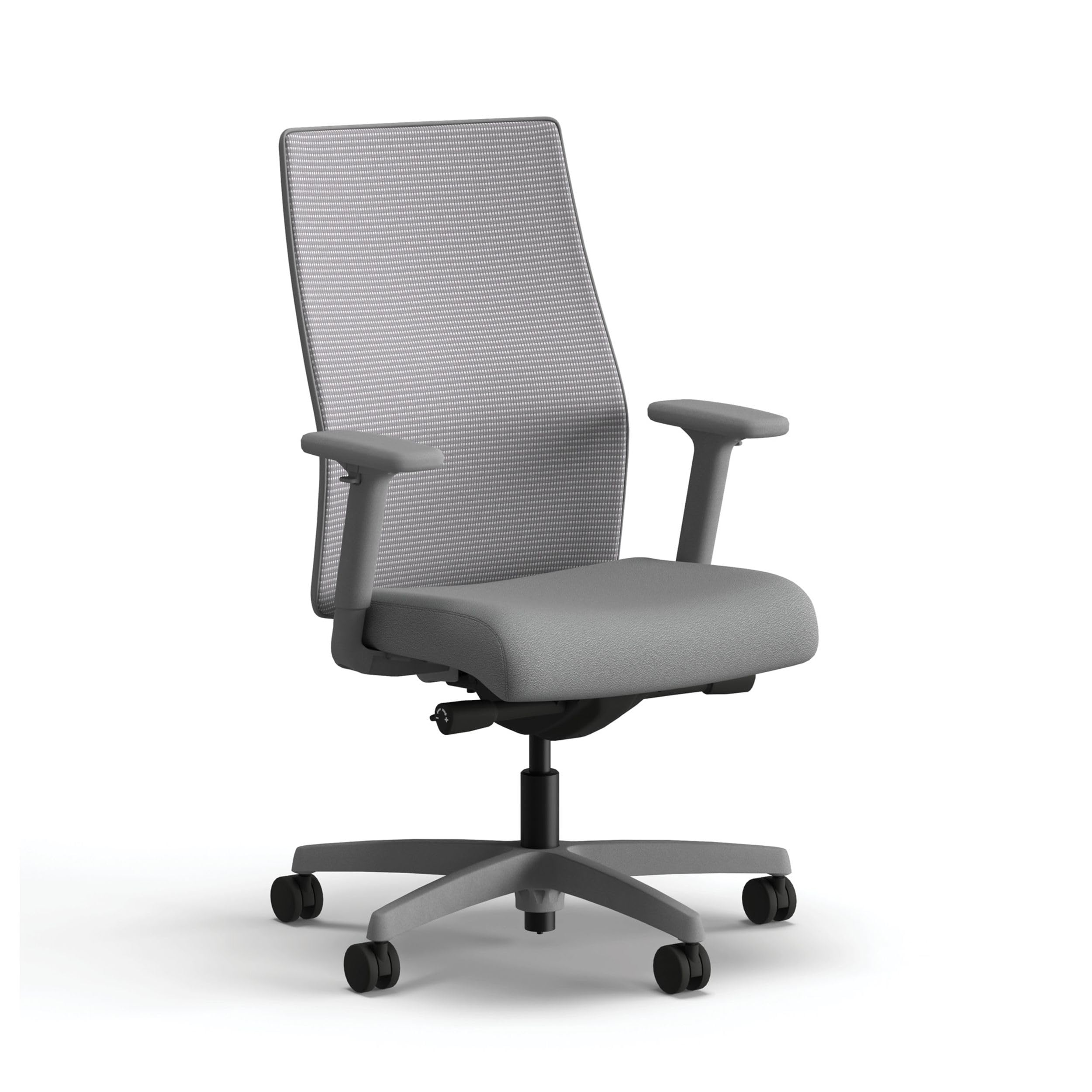 HON Ignition 2.0 Mid‑Back Ergonomic Office Chair, Mesh Task Seating with Lumbar Support, Advanced Synchro‑Tilt, Height and Width Adjustable Arms, Titanium Frame, Frost