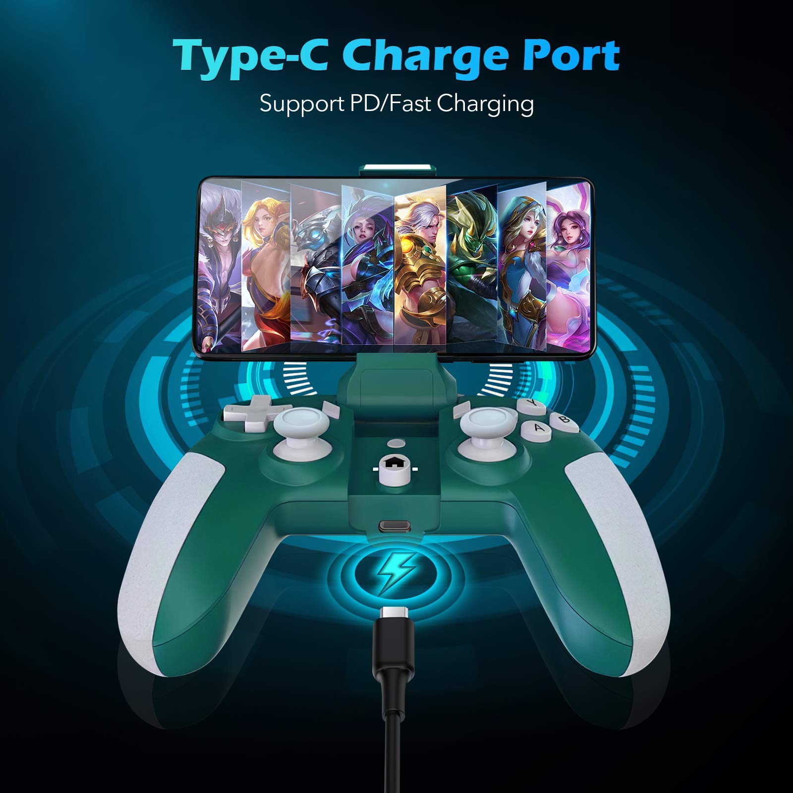 Controlador de Juegos móviles, Controlador de Juegos para Tablet PC de Android, Caja de TV, Gamepad con conexión Tipo C
