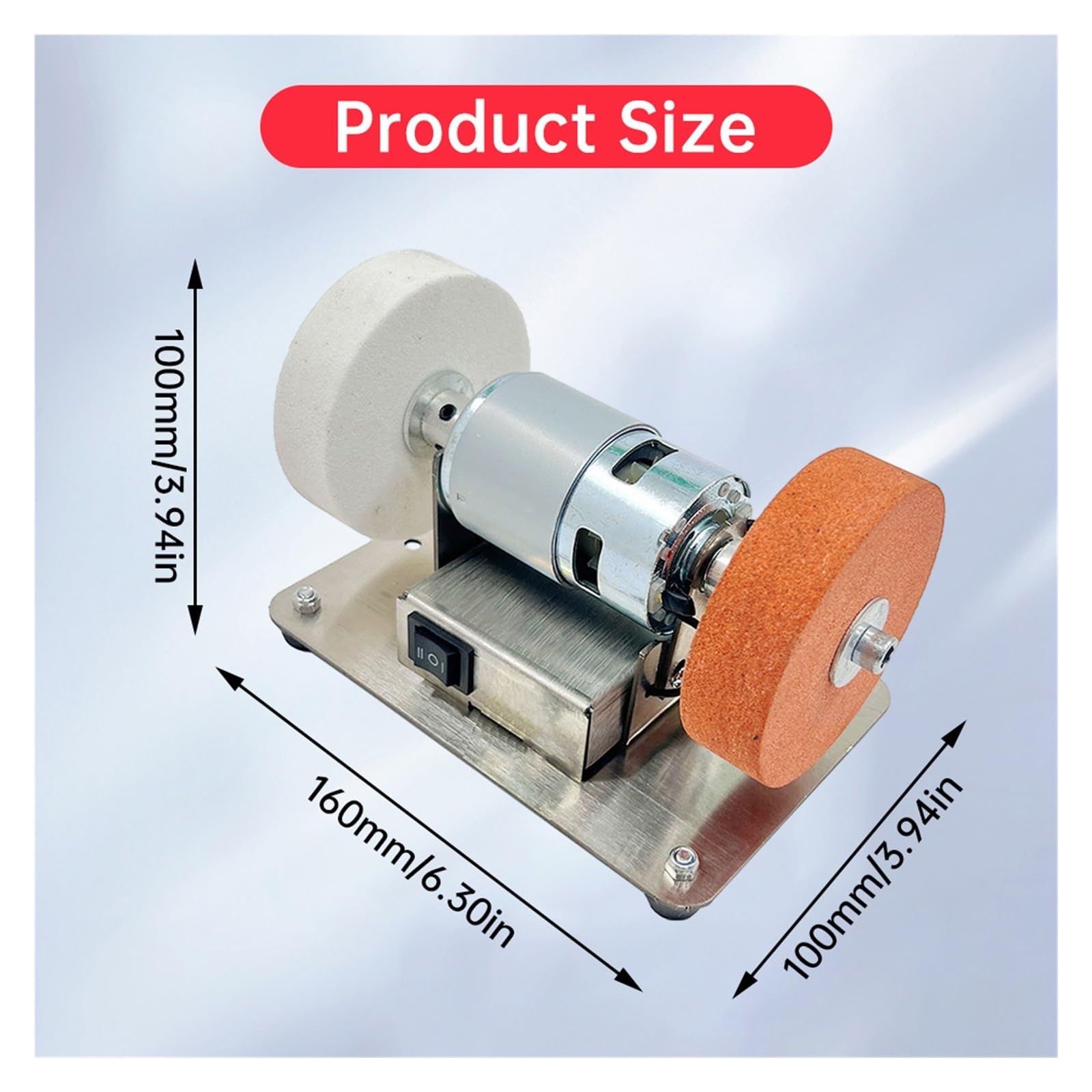 EDEDE Rectificadora, Motor de Amoladora, muela eléctrica de Pulido Micro Grueso y Fino, Piedra de Amoladora Doble de 100W, Mesa de artefacto