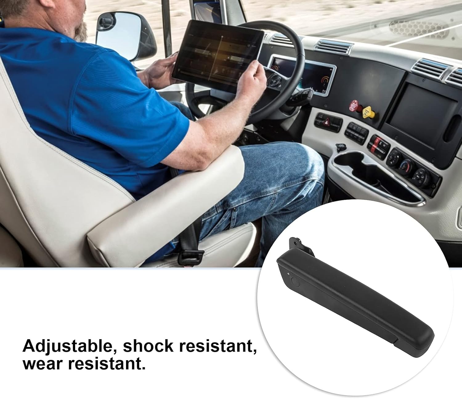 KIMISS Seat Handle, Car Seat Armrest Pivoting Adjustable 0‑120° Shock Absorption Universal Replacement for Iveco (Right)