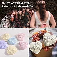 Vista 5 de Molde de silicona para jabón de corazón de rosa, molde de silicona con forma de amor en 3D, molde de fondant, pastel hecho a mano, chocolate