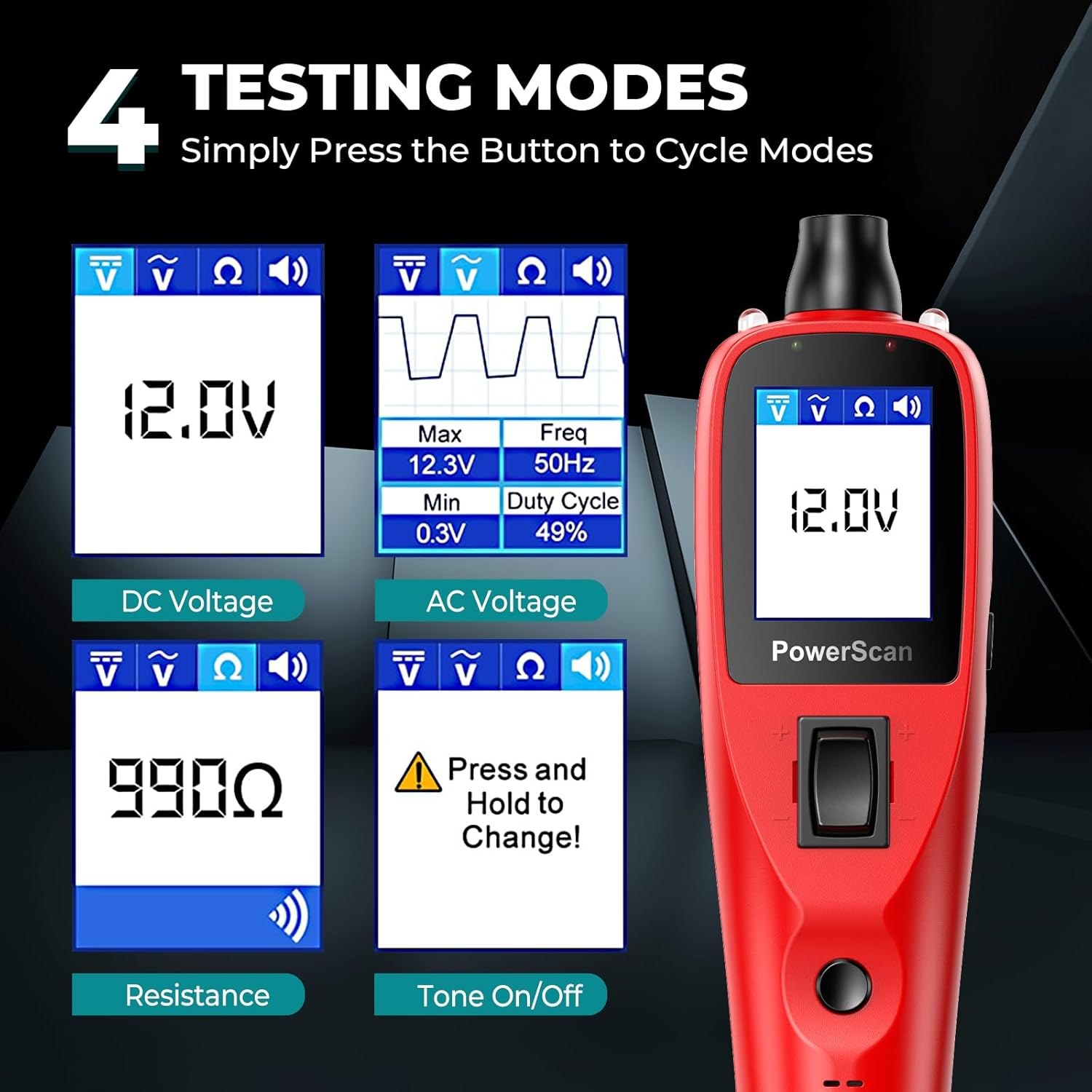 Autel Circuit Tester 2026, PowerScan PS100 Automotive Circuit Tester, 12-24V Electrical Short Open Breaker Circuit Finder, Digital Multimeter/Relay & Diode Resistance Tool Kit, 20FT Extra Cord