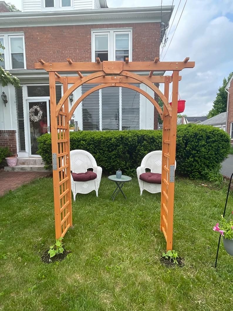 Sturdy Wood Arbor Arch Wedding Arches for Ceremony Wooden Garden Trellis Arbor Climbing Planting Garden Patio GreenhouseTWF