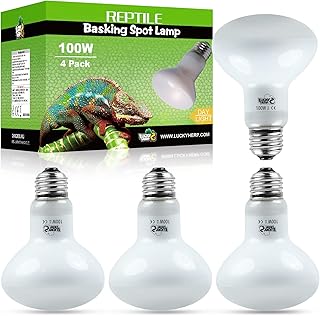 4 Pack 100W Reptile Heat Lamp Bulb (2nd Gen), Amphibian Basking Light Bulb, Reptile Daylight Bulb for Turtle, Bearded Dragon, Lizard Heating Use