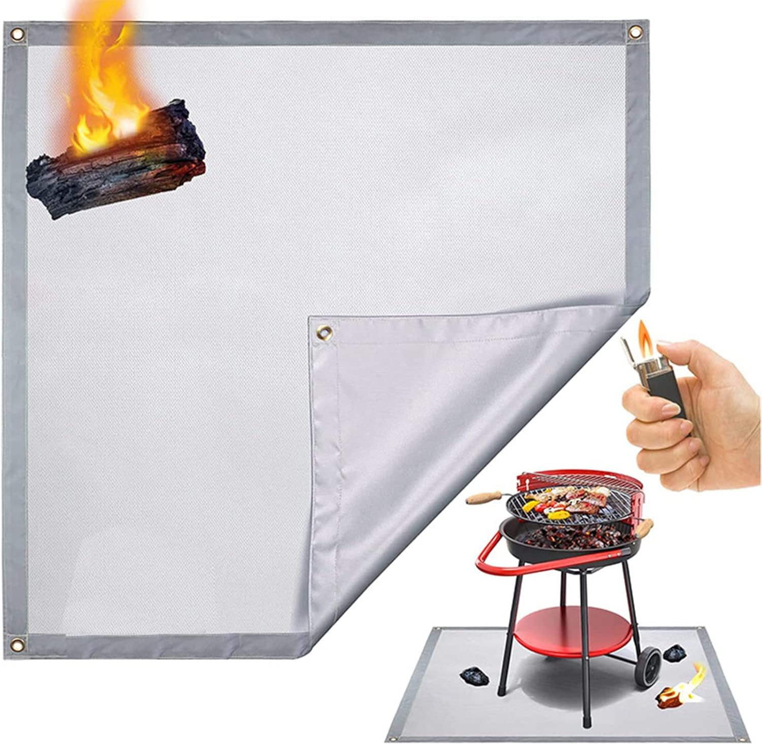 Square Fire Pit Mat Grill Mat,High-Temperature Resistant Fireproof Mat,Portable Waterproof BBQ Grill Mats,Fire Pit Pad for Deck Patio Grass Outdoor