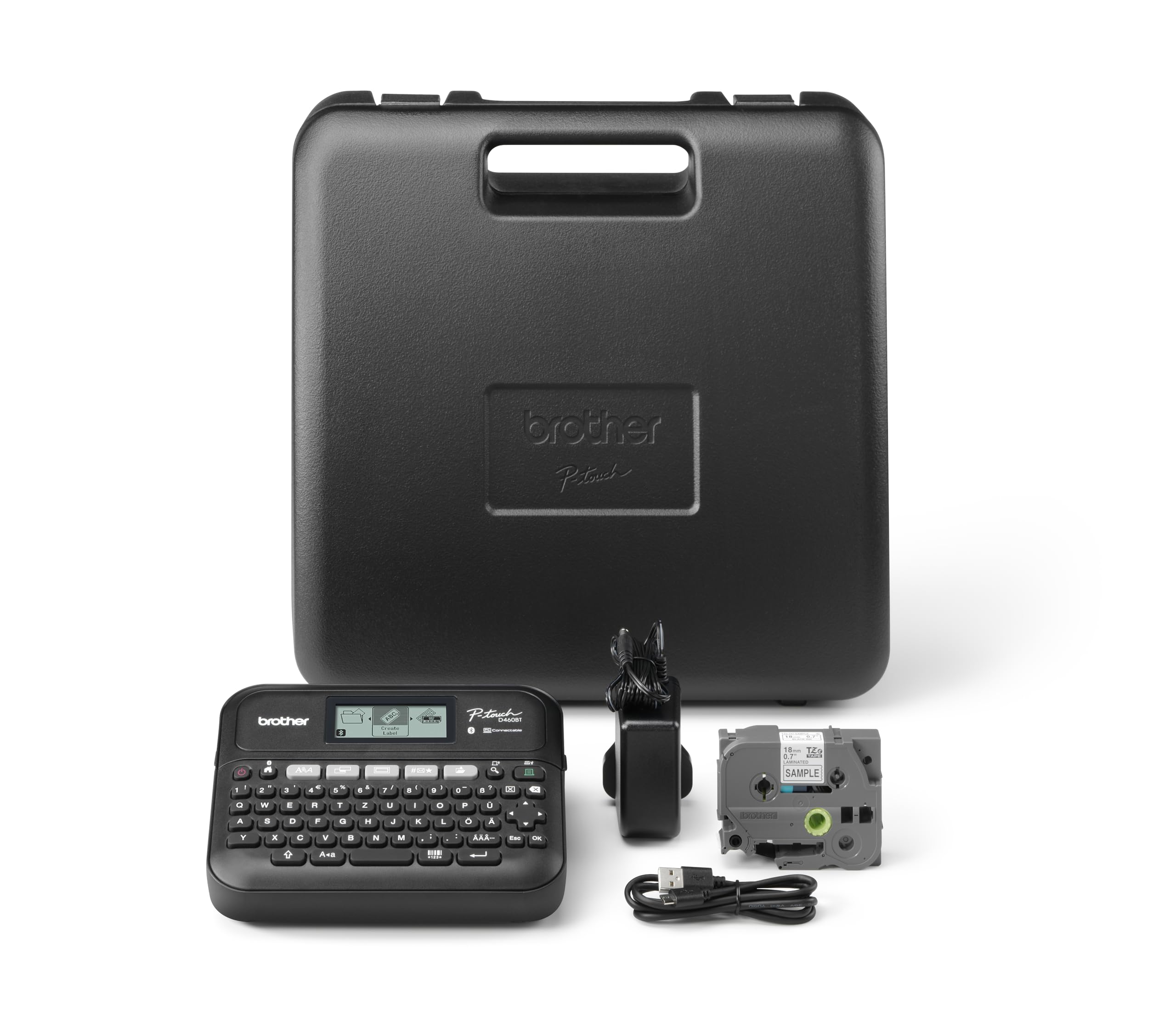 Brother PT-D460BTVP Beschriftungsgerät für das Homeoffice und Büro (für 3, 5 bis 18 mm breite TZE-Schriftbänder, mit Bluetooth-Schnittstelle)
