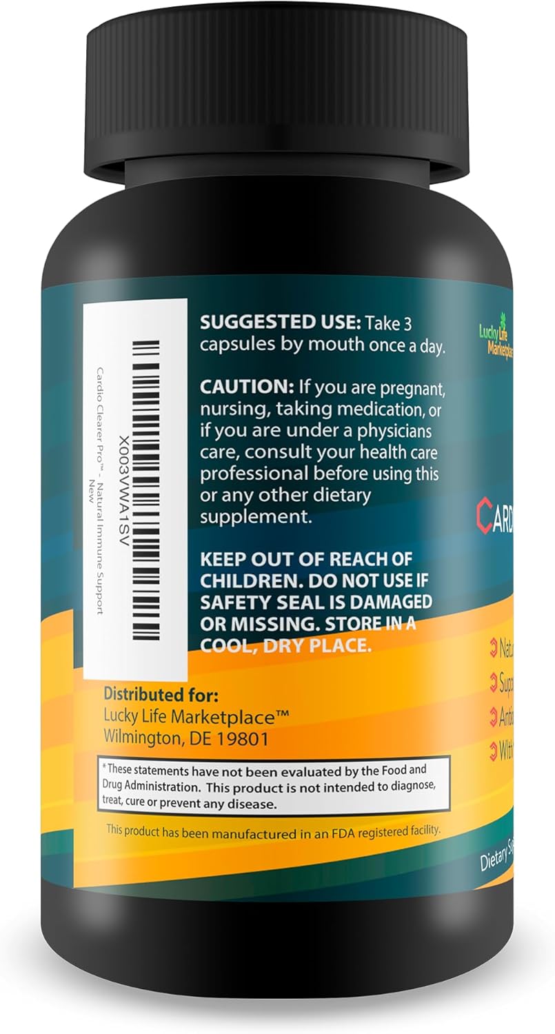 CC Cardio Clearer Pro - Natural Circulatory Health Support - Promote Healthy Blood Flow with Circulation Supplements - Vitamin C, Turmeric Curcumin, Garlic, Ginger - Support Cardiovascular Health
