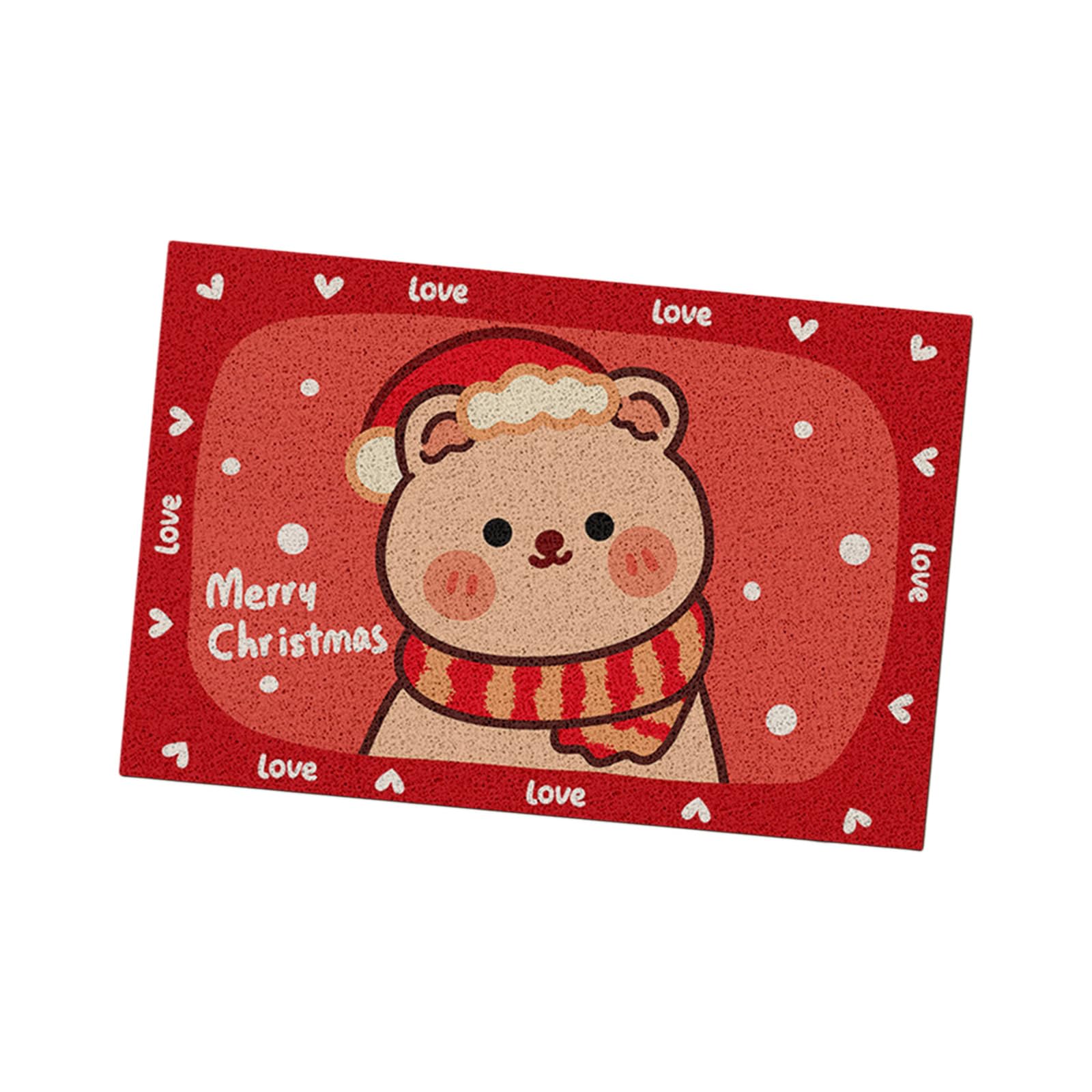 Xjdzineq Christmas Theme Bathroom Foot Mat NonSlip Floor Cushion Shower Pad for Bathroom Tub Entryway Mat