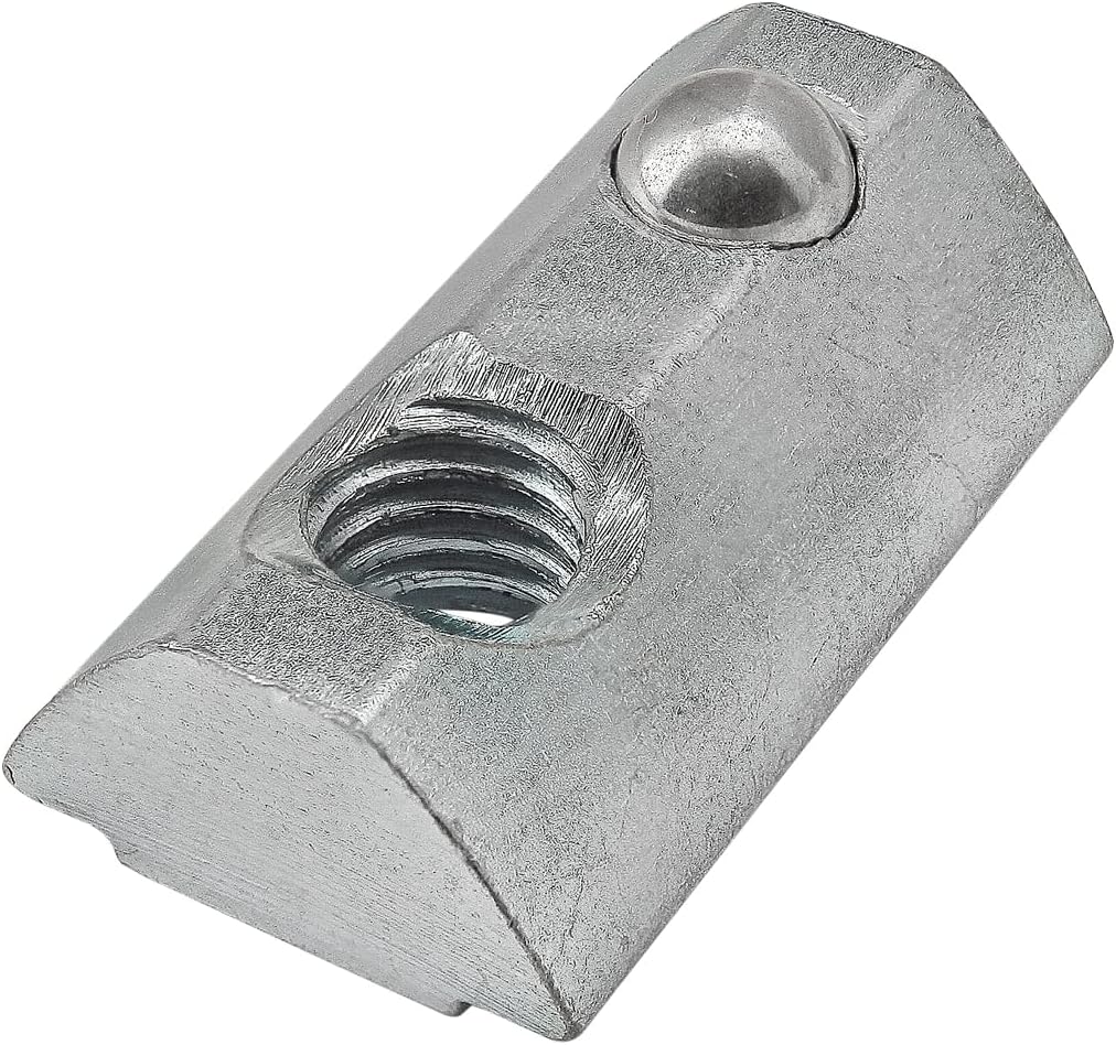 13031, 15 40 Series M6 x 1.0 Self Aligning Roll in T-Nut with Ball Spring Steel (15 Pack)