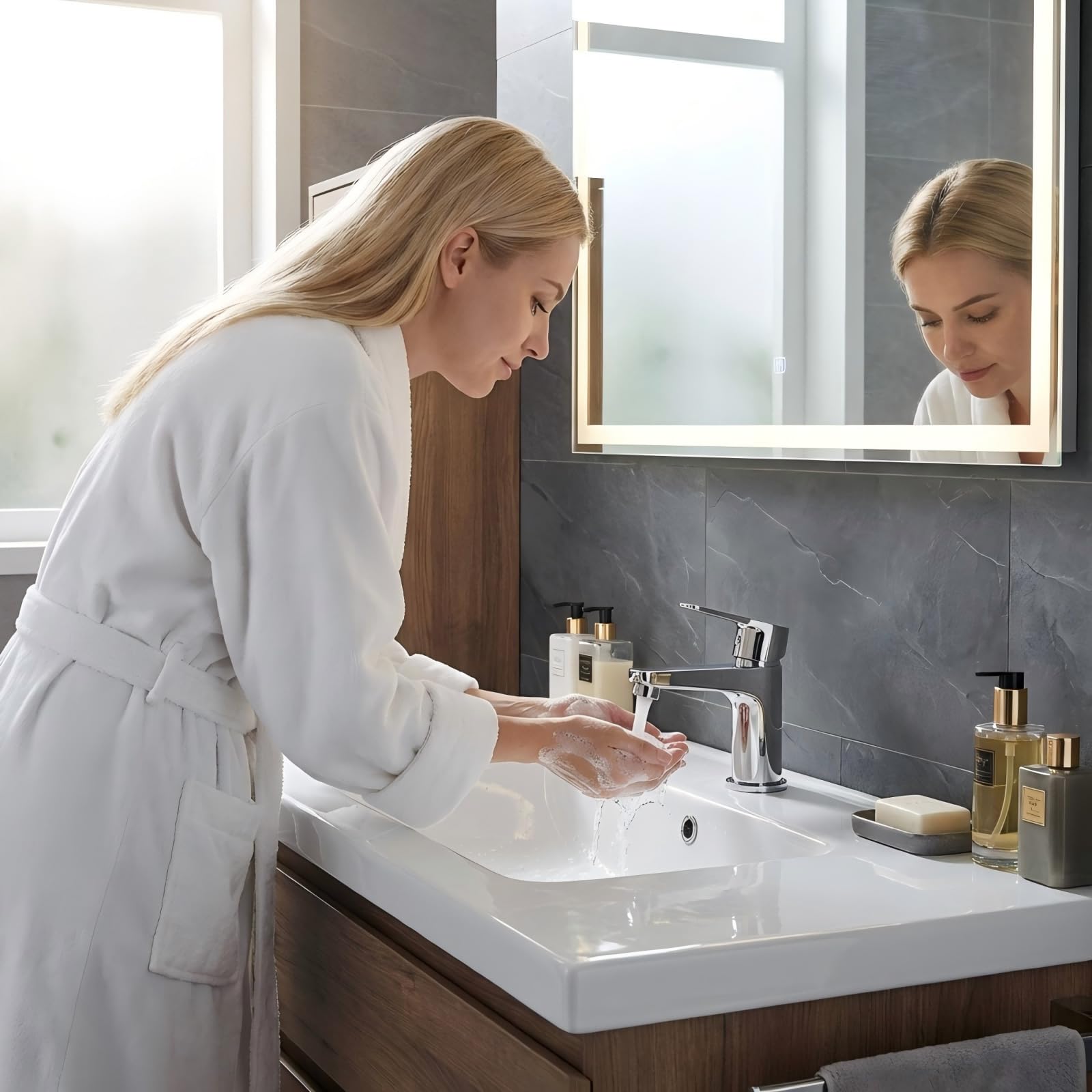 Ibergrif Rubinetto Monocomando per Lavabo da Bagno, Design Compatto e Moderno, Miscelatore a Risparmio Idrico in Ottone Cromato, Facile Installazione, Modello M11057
