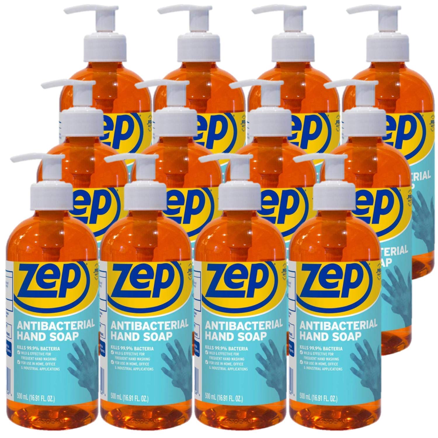 Amazon Com Zep Industrial Antibacterial Hand Soap 16 9 Ounce Case Of 12 R Mild Formula Removes Dirt And Soils From Hands Beauty Personal Care